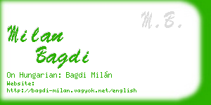 milan bagdi business card